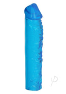 Puregel Textured Pleasure Penis Sleeve Blue displayed, showcasing its soft, translucent texture for enhanced intimacy.