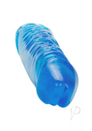 Puregel Textured Pleasure Penis Sleeve Blue showing textured design for enhanced intimacy and pleasure.