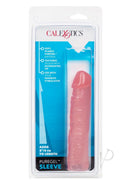 Puregel Textured Pleasure Penis Sleeve Pink in packaging showcasing its textured design and realistic shape.