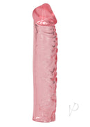 Puregel Textured Pleasure Penis Sleeve Pink showcasing a realistic shape and stimulating texture for enhanced intimacy.