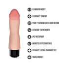 Dr Skin Silicone Dr Avery Vibrating Dildo 7.5 inches with multiple features and 10 vibration modes.