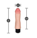 Dr Skin Silicone Dr Avery Vibrating Dildo 7.5 inches with dimensions of 1.5 inches width and 6 inches insertable length.