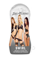Zero Tolerance Swirl Stroker Clear with a clear design for intense self-pleasure and squishy TPE texture.
