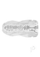 Zero Tolerance Swirl Stroker Clear showing a textured and transparent design for enhanced pleasure.