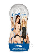 Zero Tolerance Twist Stroker Clear packaging displaying its soft, pliable sleeve designed for intense self-pleasure.