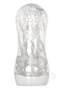 Zero Tolerance Twist Stroker Clear, a see-through stroker featuring a textured TPE sleeve for enhanced pleasure.