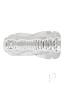 Zero Tolerance Twist Stroker Clear features a textured TPE sleeve for enhanced solo pleasure.