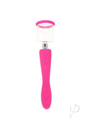 Inya Silicone Rechargeable Pump and Vibrator Pink with interchangeable suction cup and silicone massager.