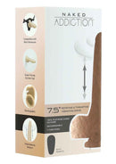 Naked Addiction 7.5 Inch Thrusting Rotating Dildo Vanilla product packaging showcasing features and functions.