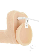 Naked Addiction 7.5 Inch Thrusting Rotating Dildo Vanilla close-up with charging connection view.