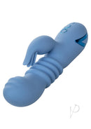 California Dreaming Santa Cruz Coaster Rabbit Vibrator Blue featuring a smooth design and dual stimulation capabilities.