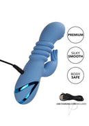 California Dreaming Santa Cruz Coaster Rabbit Vibrator Blue with USB charging cord, premium and body safe design.