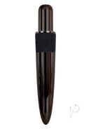 Tiny Treasures Silicone Vibrator with Attachments Black, versatile double-ended mini-vibe for varied sensations.