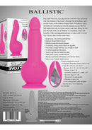Evolved Ballistic Silicone Remote Control Vibrator Pink showcased in packaging with detailed description and features.