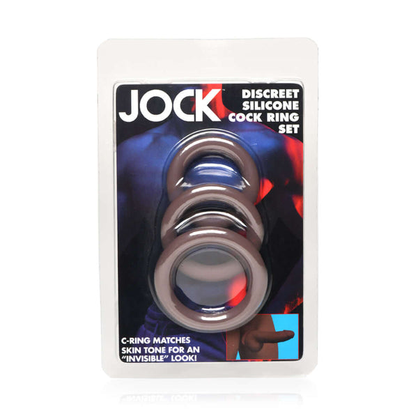 Jock Discrete Silicone Cock Ring Set – Dark
