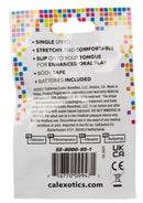 Foil Pack Textured Cock Ring Assorted Colors packaging with features and instructions for use