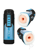 ZOLO Blowbot Full Shaft Male Blowjob Masturbator Blue/Black design with dual stroker ends.