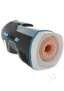 ZOLO Blowbot Full Shaft Male Blowjob Masturbator Blue/Black with realistic texture and control features.
