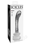 Icicles No 88 Glass G-Spot Wand with Suction Cup Clear packaging showcasing elegant design and functionality.
