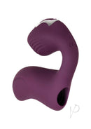 Helping Hand Silicone Rechargeable Finger Vibrator Purple designed for dual-targeted pleasure.