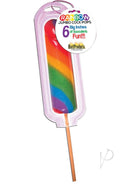 Rainbow 6 Inch Jumbo Cock Lollipop in colorful packaging, perfect for parties and celebrations.