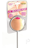 Lil Boobie Pops Strawberry Flavored Lollipops Ivory Pink in packaging showcasing playful design and fruity flavor.