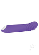 The G Rave Silicone G-Spot Light-Up Vibrator Purple with ribbed texture and glowing accents.