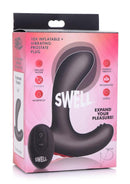 Swell 10x Inflatable Vibrating Prostate Plug Black packaging featuring inflatable shaft and remote control.