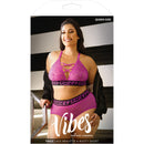 Thicc Lace Bralette & Booty Short Queen in pink lace with criss-cross neckline and bold elastic waistband.