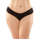 Dahlia Cheeky Hipster Panty Black Queen Size with lace trim and keyhole cutout for a flirty look.