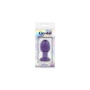 NS Novelties Crystal Medium Glass Anal Plug Purple displayed in elegant packaging