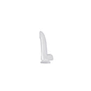 Jelly Rancher 5 Inch Smooth Rider Dong Clear showcased from side view on a white background.
