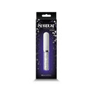 NS Novelties Stardust Posh Glass Vibrator White in packaging featuring sparkling crystals and sleek design.