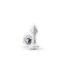 NS Novelties Stardust Glam Glass Anal Plug White with sparkling crystal accent for elegant anal play.