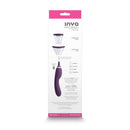 Inya Triple Delight Suction Vibrator Purple packaging, showcasing suction cup options and features.