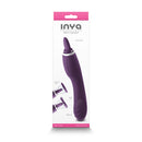 Inya Triple Delight Suction Vibrator Purple packaging showcasing suction cups and vibrating handle features.