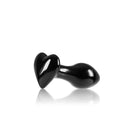 NS Novelties Crystal Heart Glass Anal Plug Black in sleek black glass for refined anal play and easy care.