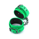 NS Novelties Electra Ankle Cuffs Neoprene Green showcasing vibrant green color and plush comfort for bondage exploration.
