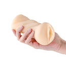 Hustler's Barely Legal Bianca Stroker White held in hand, showcasing its realistic texture for satisfying solo play.