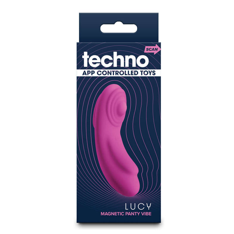 Techno Lucy App Controlled Magnetic Panty Vibe Magenta packaging featuring a sleek wearable design.