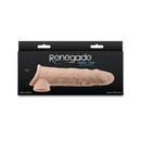 Renegade Annex Thin Silicone Penis Extension Flesh in packaging, showcasing its realistic design and liquid silicone material.