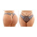 Kalina Velvet Cut-out Thong With Keyhole Back Queen Size showcasing strappy design and plush velvet finish.