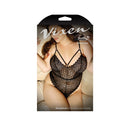 Wanderlust Chevron Lace Teddy Queen Size showcased in elegant lingerie packaging.