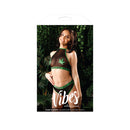 That's Dope Halter Top and Retro Panty Set M/L Black model showcasing lingerie with playful design and streetwear vibe.