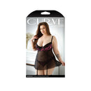 Fantasy Lingerie Madison Gartered Babydoll Panty 3X/4X packaging featuring alluring design and soft mesh fabric.
