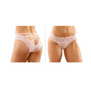 Ivy Lace and Mesh Bikini Panty Light Pink L/XL showcasing intricate lace and mesh design in a delicate light pink shade.