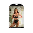 Blaire Bralette Garter Belt and Crotchless Pearl Panty S/M lingerie set featuring lace and pearl details.