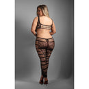 Chase The Feeling Bodystocking Queen Size worn by a model showing back view on a gray background.