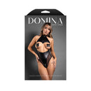 Fantasy Lingerie Cupless Zipper Teddy and Pasties S/M Black showcased on model in seductive black design.