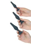 LUX Active Equip Anal Explorer Kit Blue featuring three silicone anal plugs for beginners.